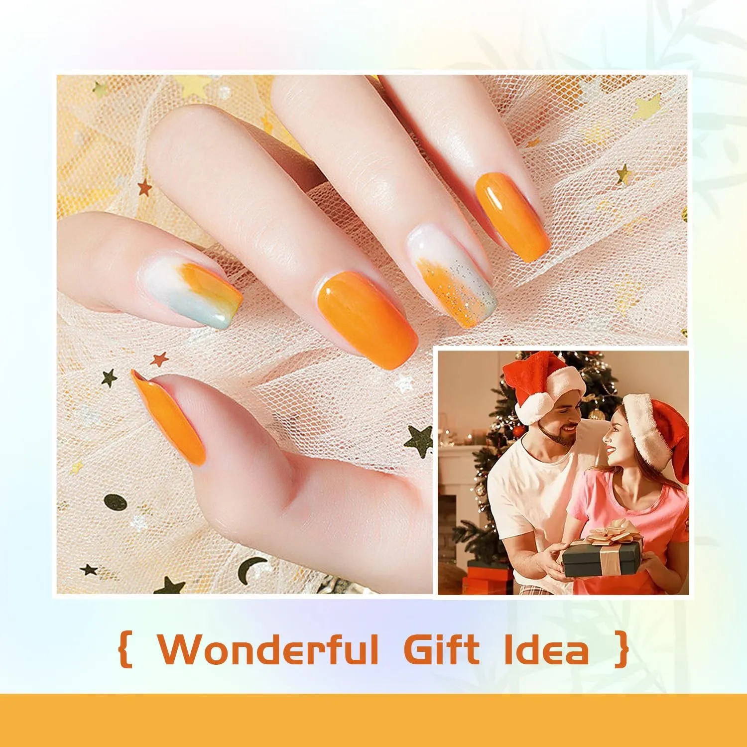 10-Color Gel Nail Polish Set with Mini UV Lamp - No Wipe Base and Top Coat for Year-Round Use