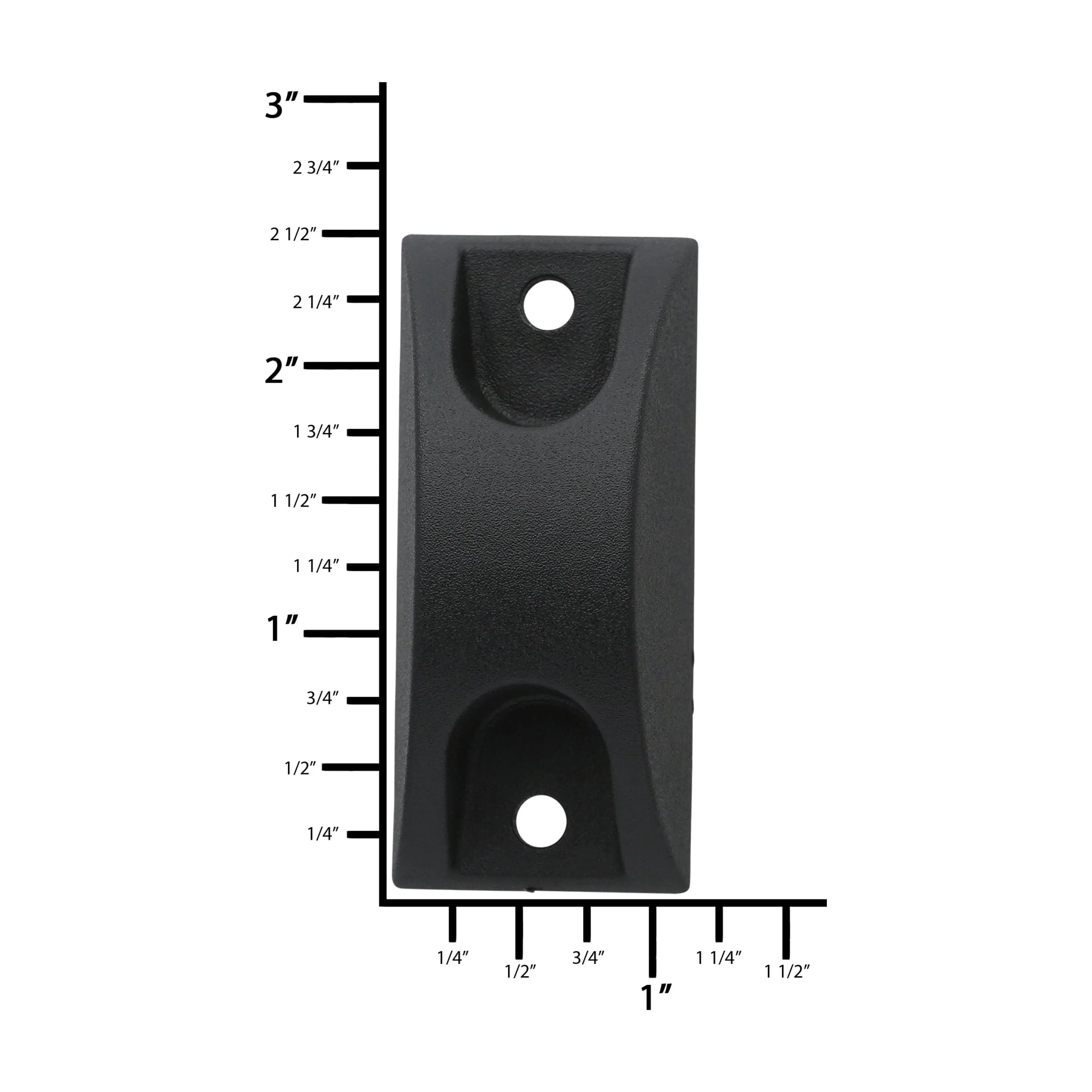 2 3/8" Black, Bottom Stud, Plastic, #L-2066