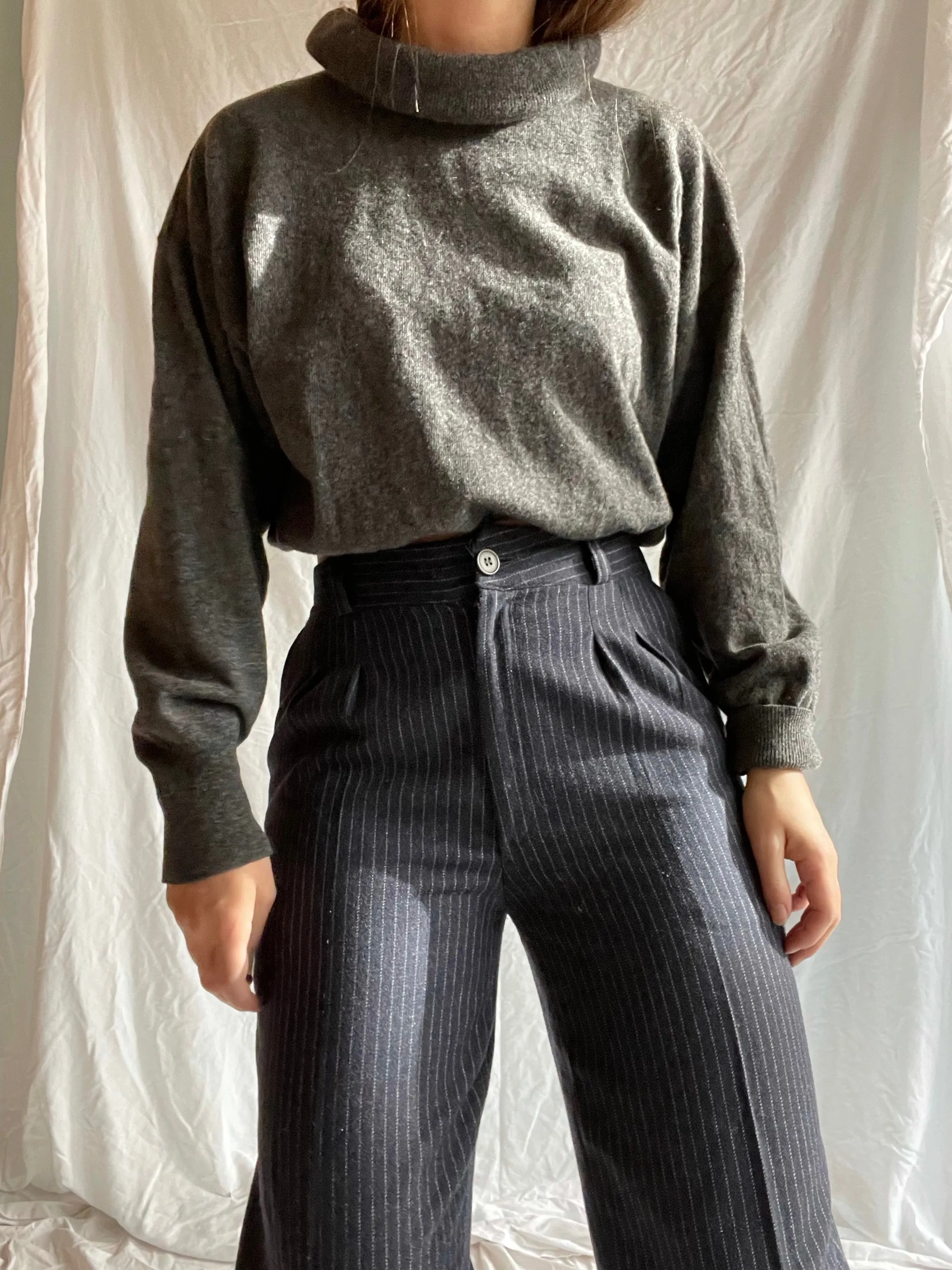 90s Escada Charcoal Turtleneck - M