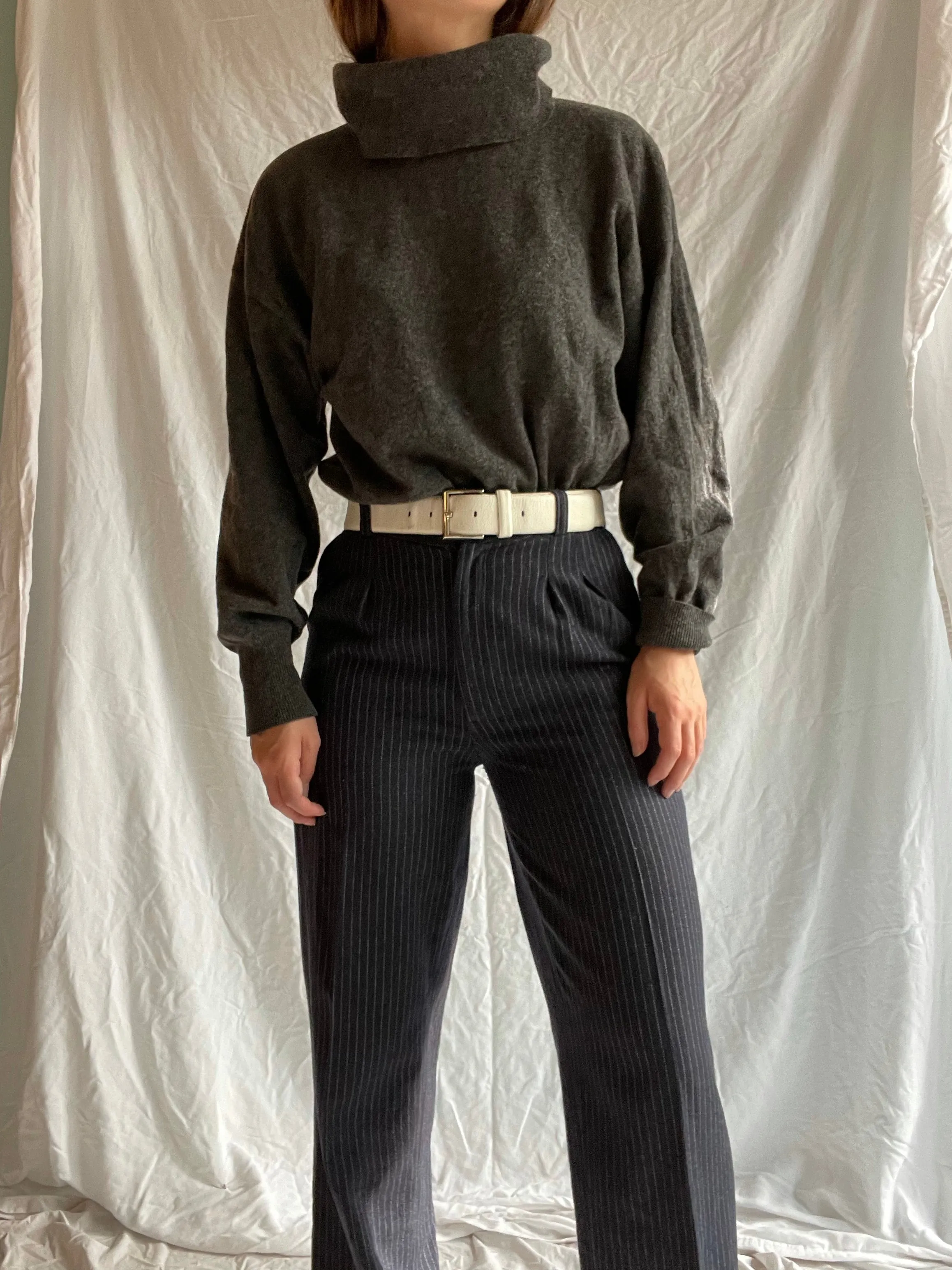 90s Escada Charcoal Turtleneck - M
