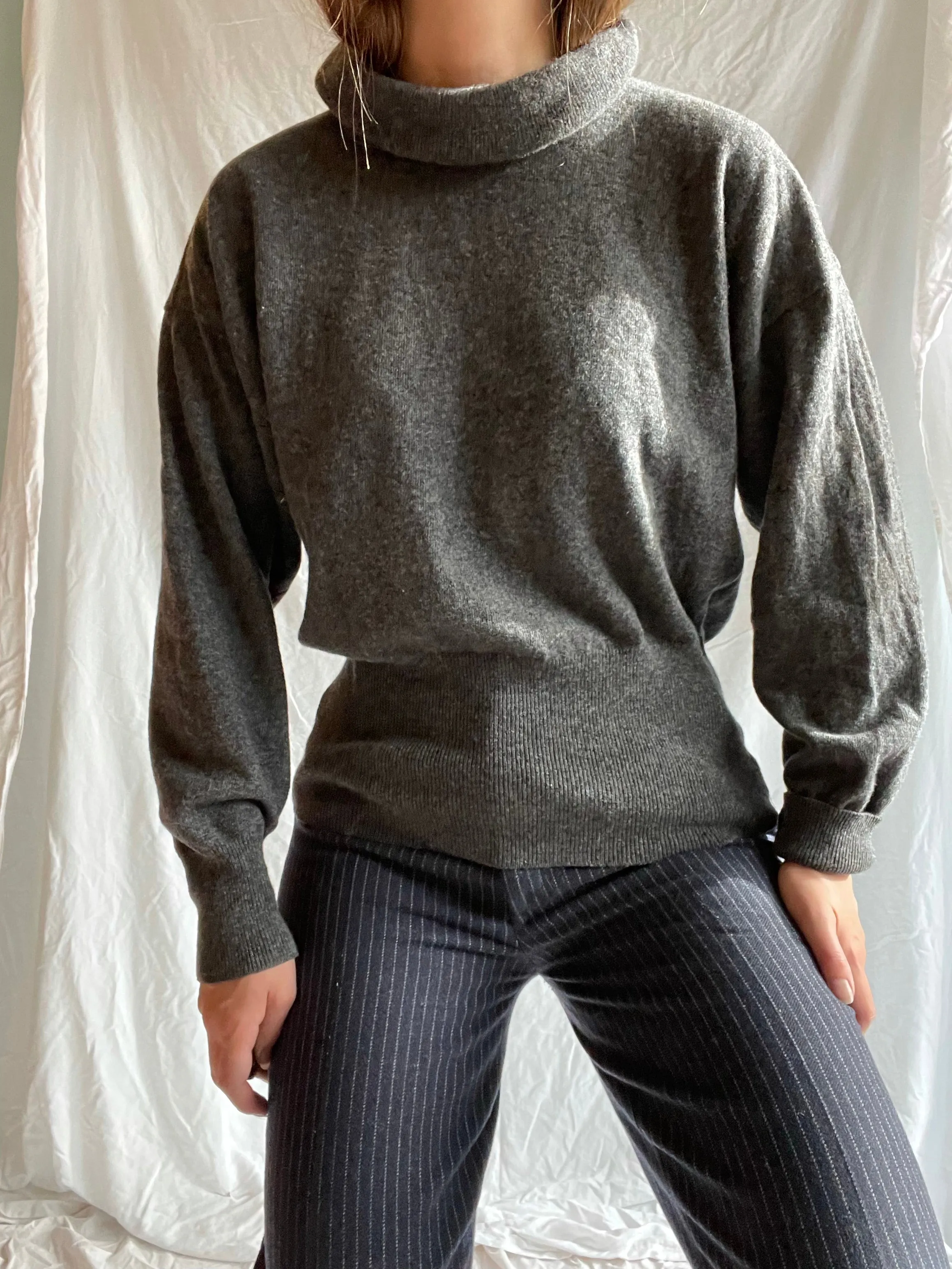 90s Escada Charcoal Turtleneck - M