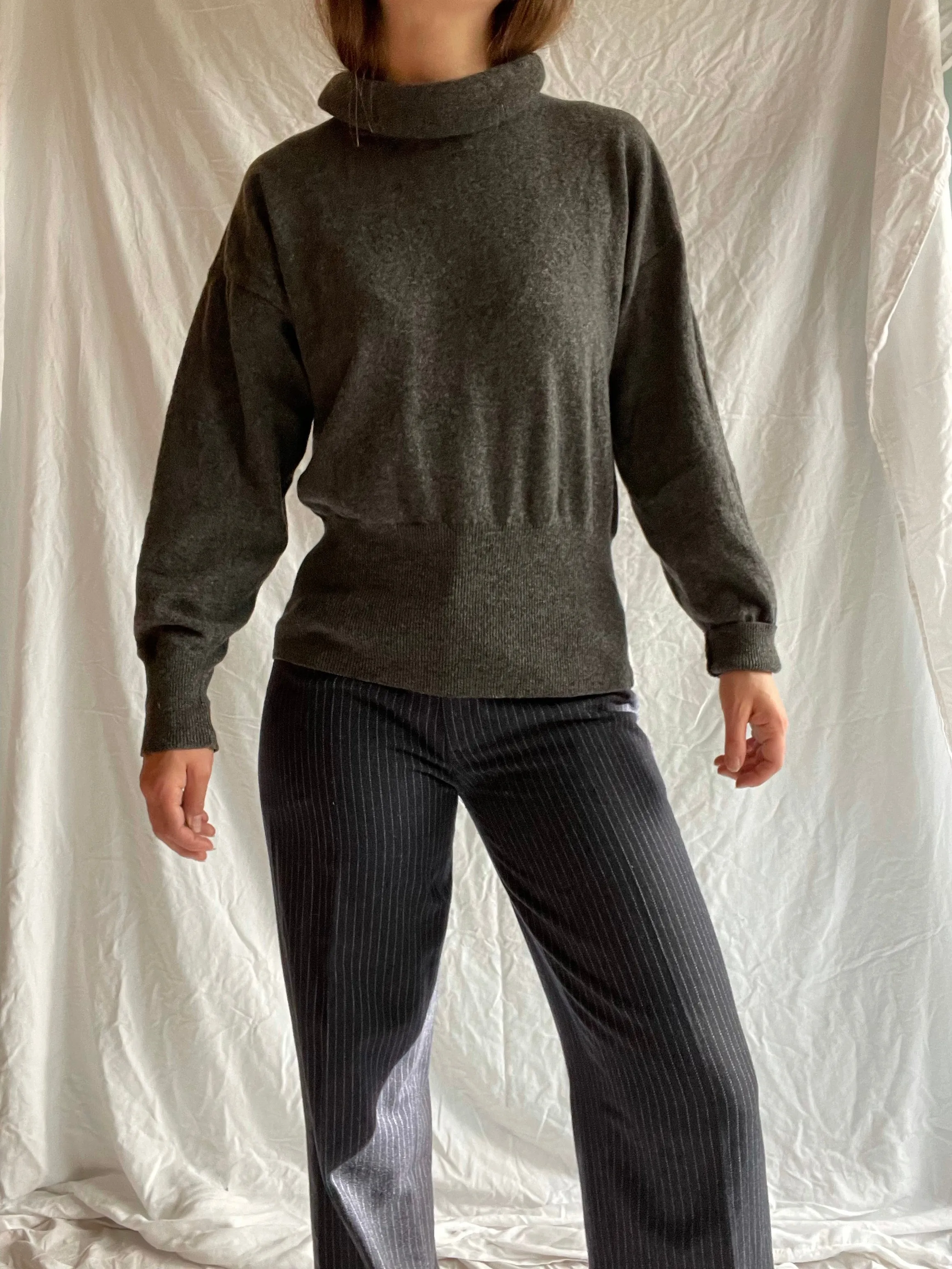 90s Escada Charcoal Turtleneck - M