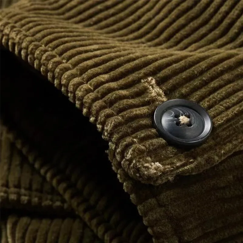 Advbridge Vintage Solid Men Coat Spring Autumn Casual Long Sleeve Lapel Single Breasted Jacket Men Fashion Loose Pocket Coats Streetwear