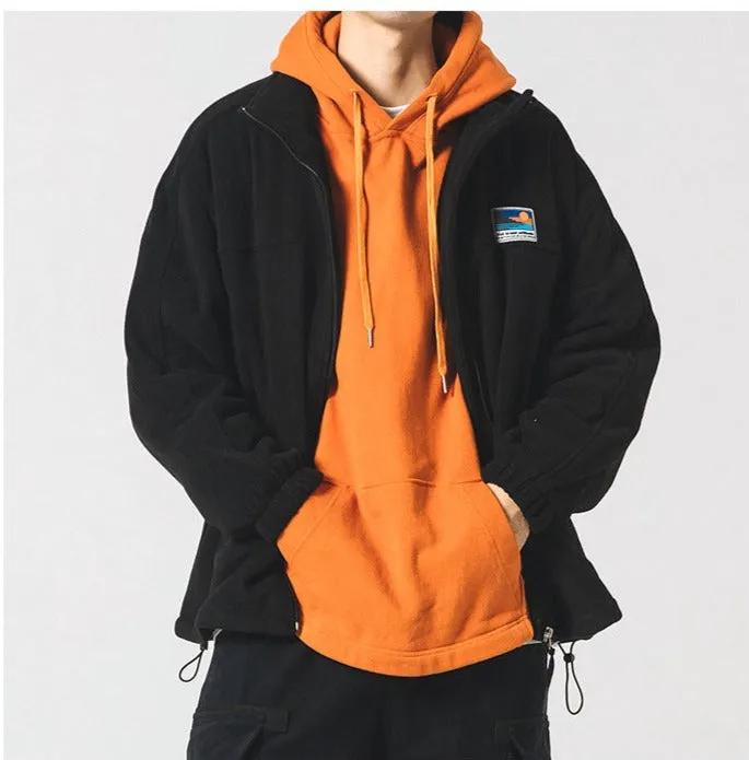 Aidase Spring Autum Japanese Streetwear Stand Up Collar Sweatshirt Men Clothing Harajuku Casual Cardigan Hip Hop Couple Coat