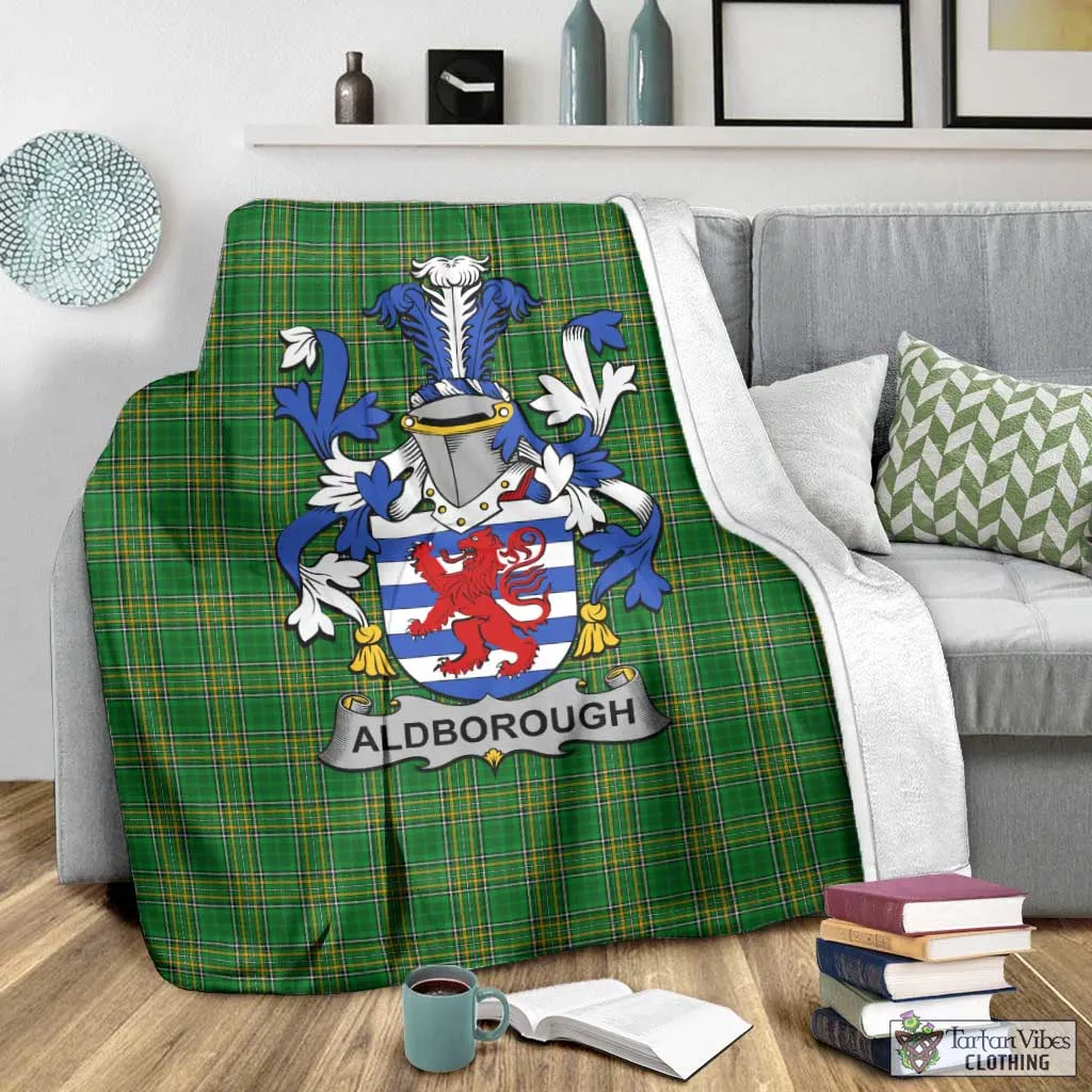 Aldborough Irish Clan Tartan Blanket with Coat of Arms