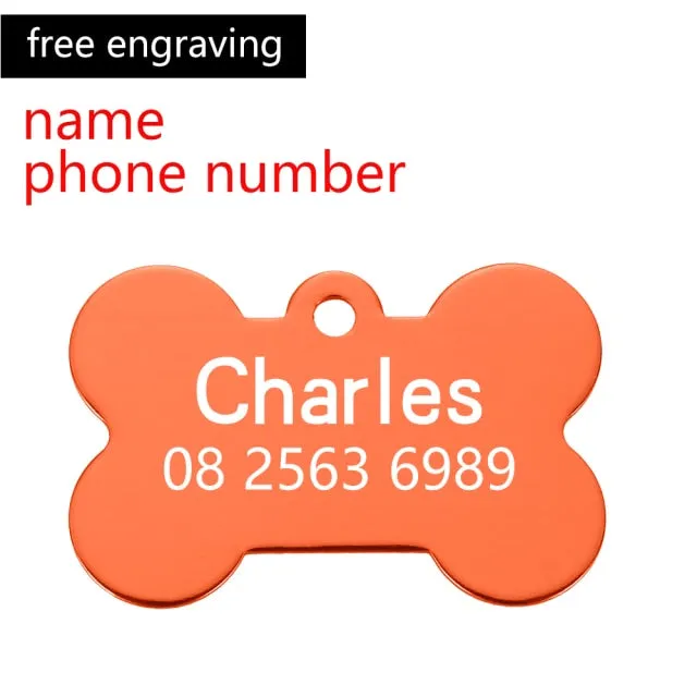 Anti-lost Dog Collars Dog Name ID Tags