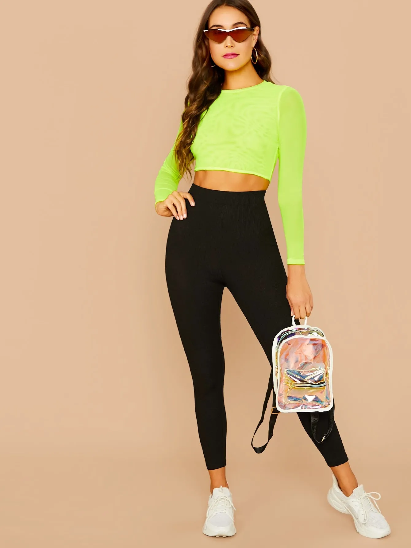 Basics Plain Rib-Knit Cropped Women Leggings