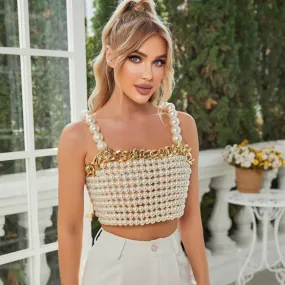 Beaded Pearl Crop Top
