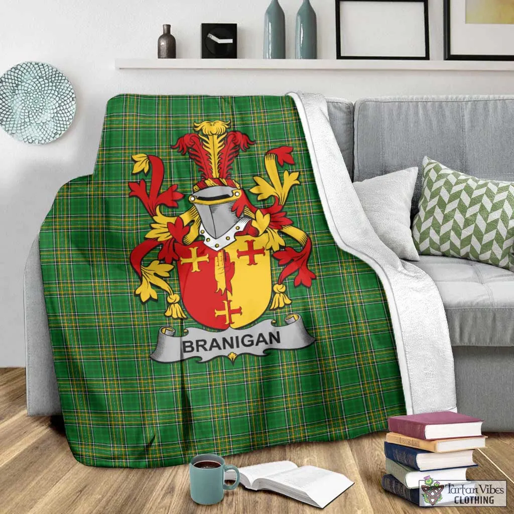 Branigan Irish Clan Tartan Blanket with Coat of Arms