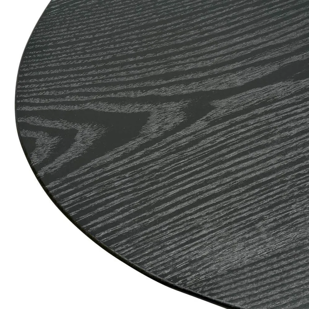 Calibre 117.5cm Coffee Table - Black Ash Veneer - Black Legs