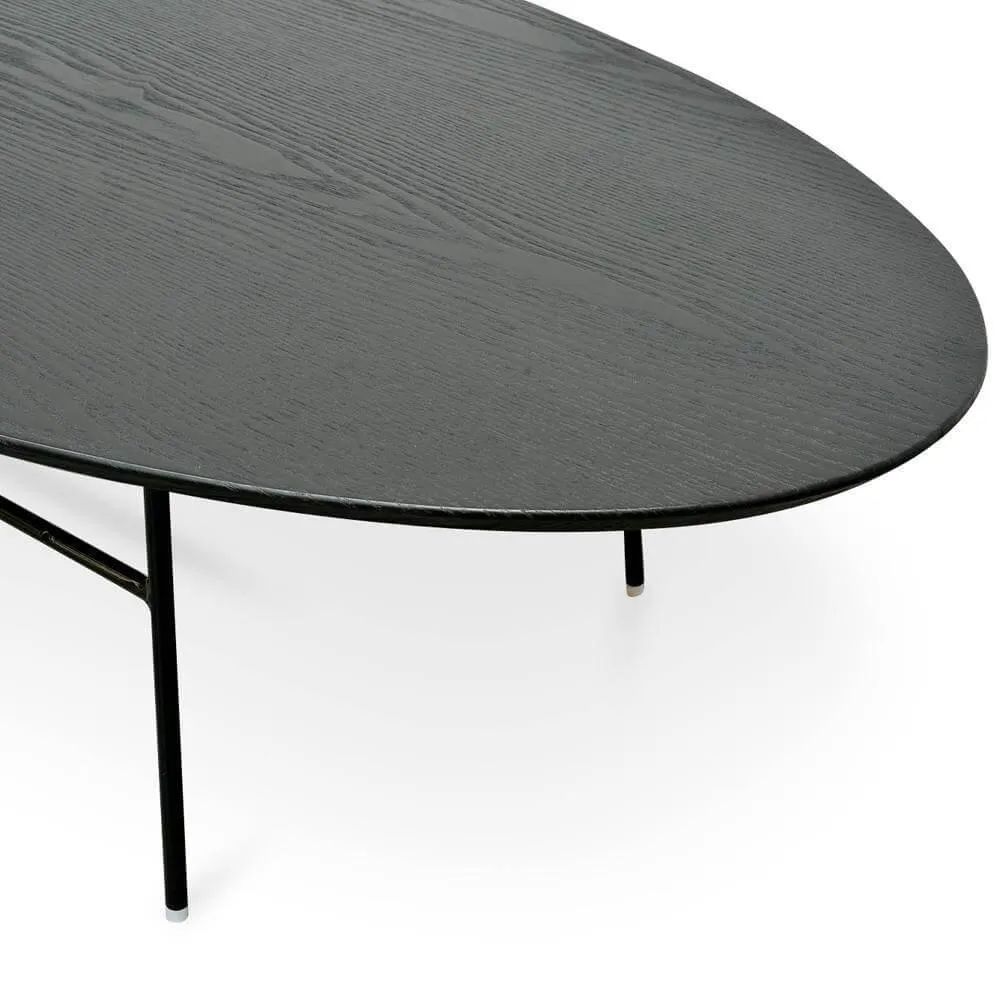 Calibre 117.5cm Coffee Table - Black Ash Veneer - Black Legs