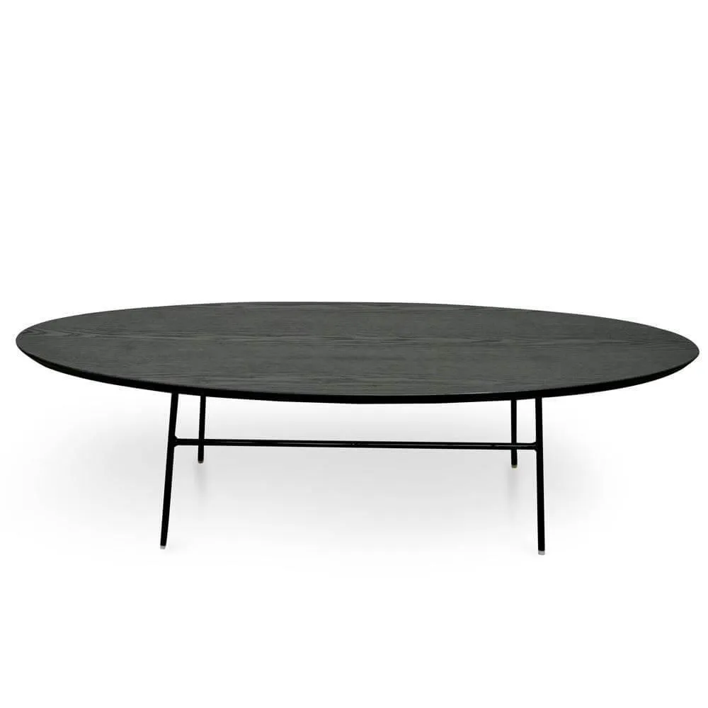 Calibre 117.5cm Coffee Table - Black Ash Veneer - Black Legs