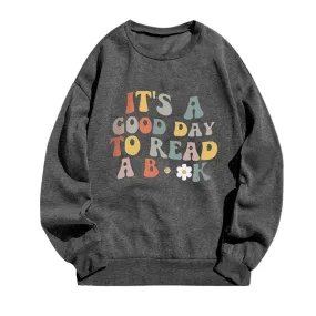 Ceboyel Womens Letter Graphic Print Sweatshirts Crew Neck Pullover Tops Long Sleeve Cute Shirts Trendy Girls Teen Clothes Trendy Plus Size Sweatshirt For Women Dark Gray Xl
