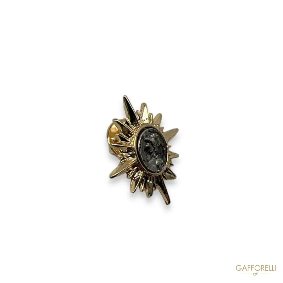 Compass Emblem Brooch U364 - Gafforelli Srl