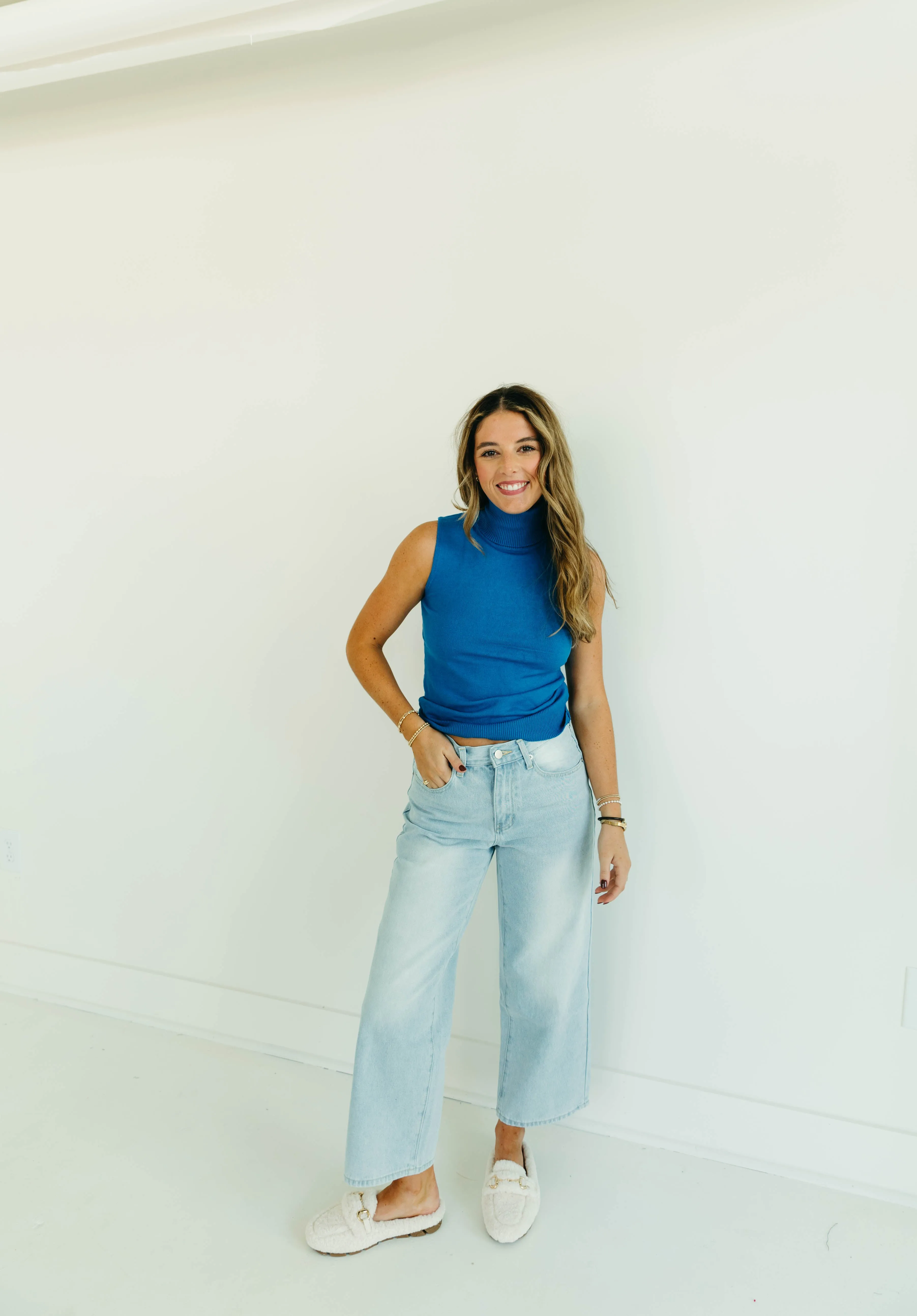 Dailey Turtleneck Top - Blue