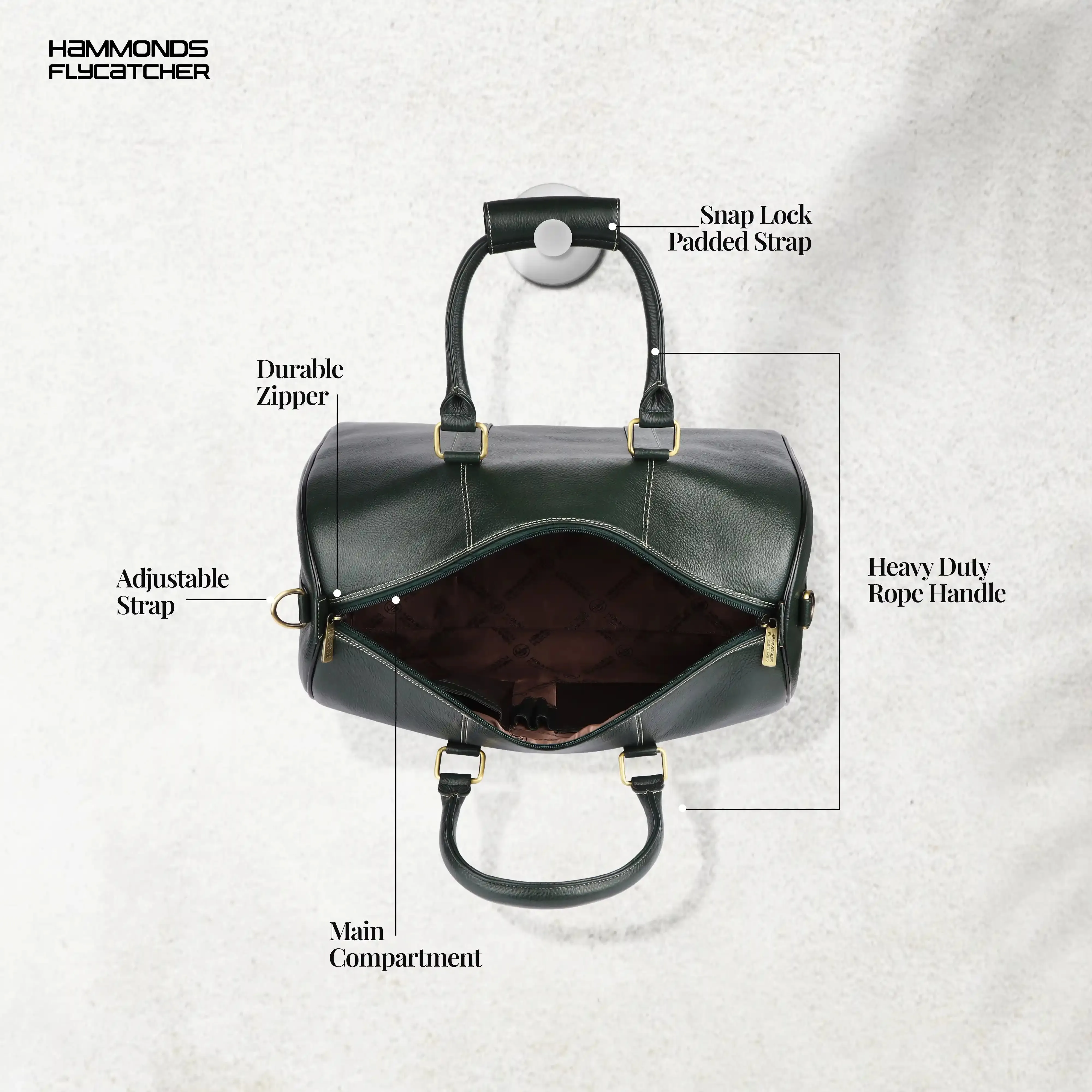 Duffle Bag for Travel - Genuine Leather Travel Bag for Luggage - Ideal Cabin Weekender Bag - Spacious, Stylish and Durable