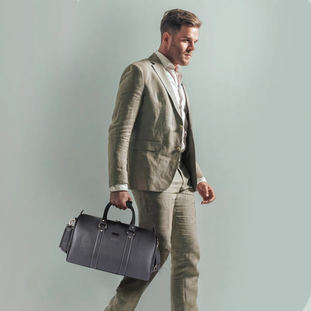 Duffle Bag for Travel - Genuine Leather Travel Bag for Luggage - Ideal Cabin Weekender Bag - Spacious, Stylish and Durable