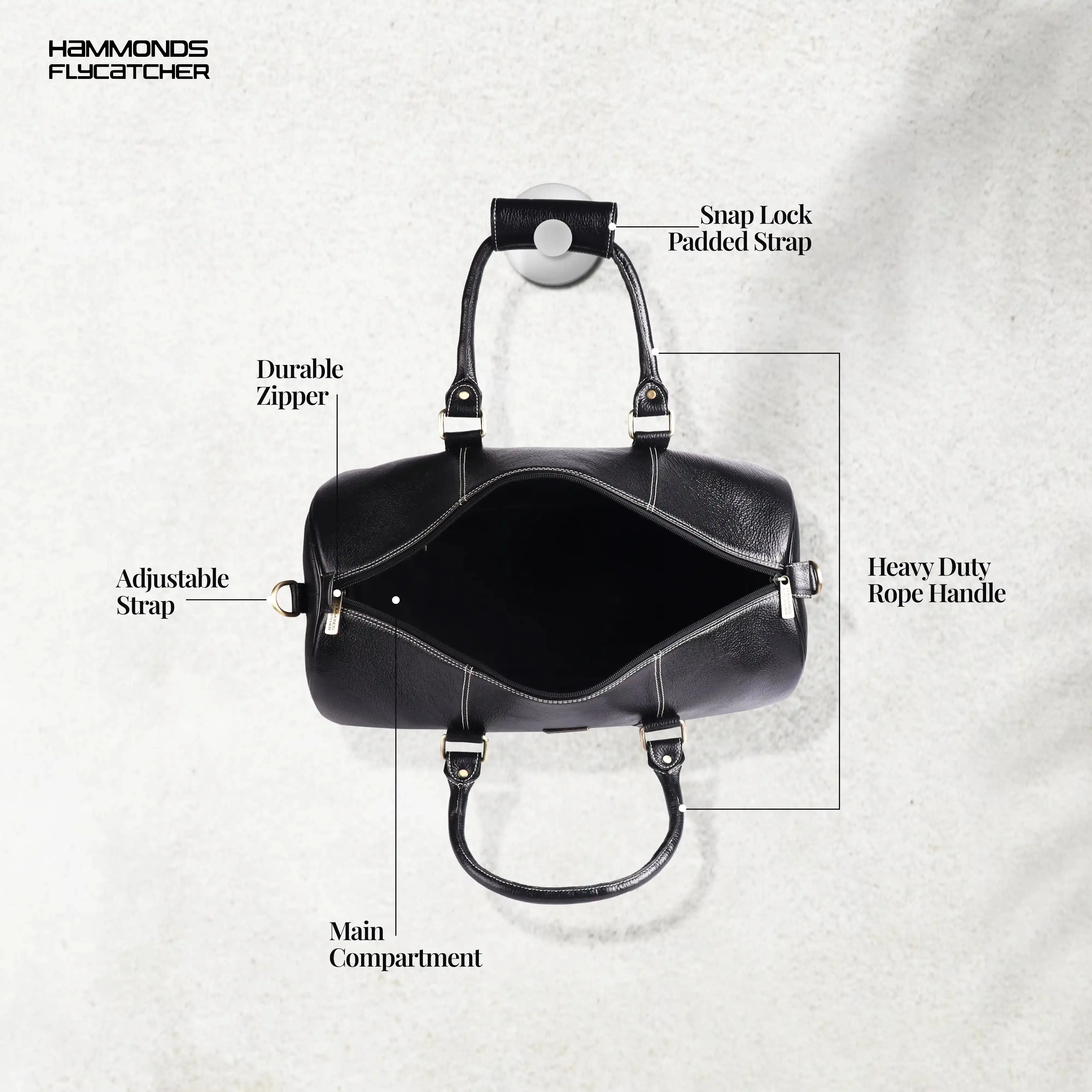 Duffle Bag for Travel - Genuine Leather Travel Bag for Luggage - Ideal Cabin Weekender Bag - Spacious, Stylish and Durable