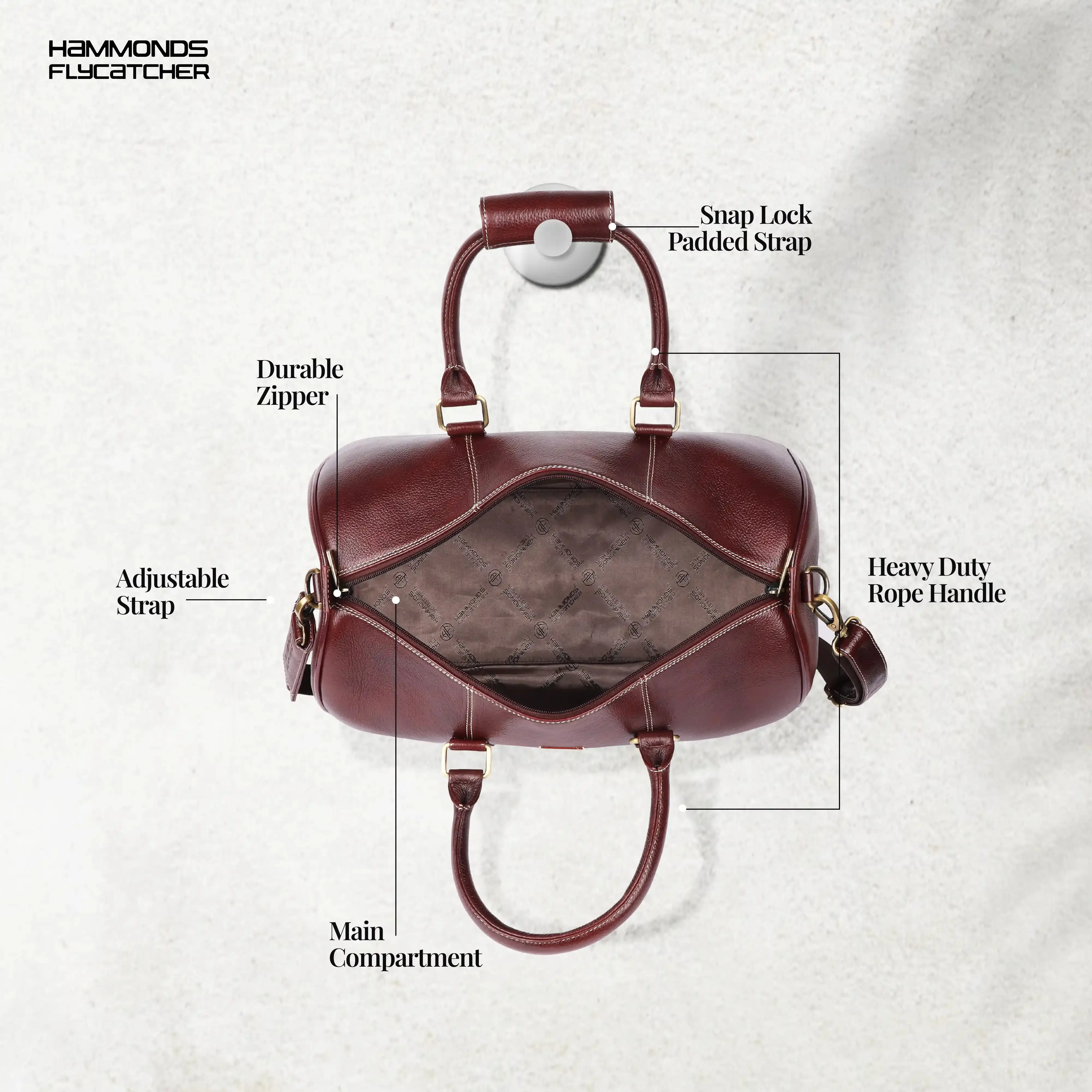 Duffle Bag for Travel - Genuine Leather Travel Bag for Luggage - Ideal Cabin Weekender Bag - Spacious, Stylish and Durable