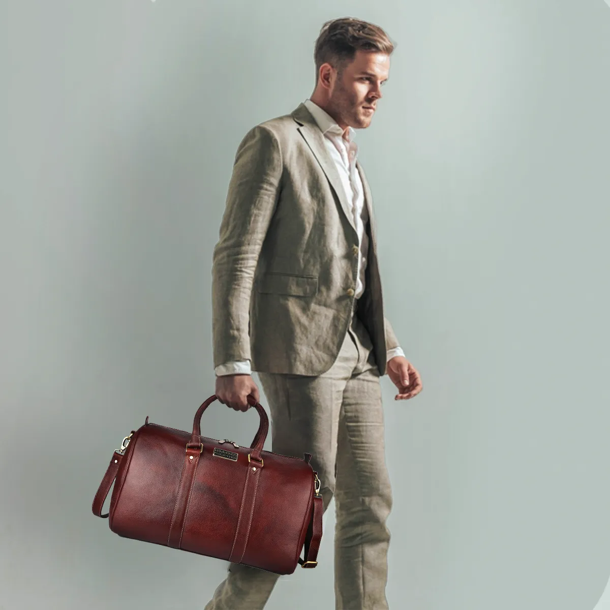 Duffle Bag for Travel - Genuine Leather Travel Bag for Luggage - Ideal Cabin Weekender Bag - Spacious, Stylish and Durable