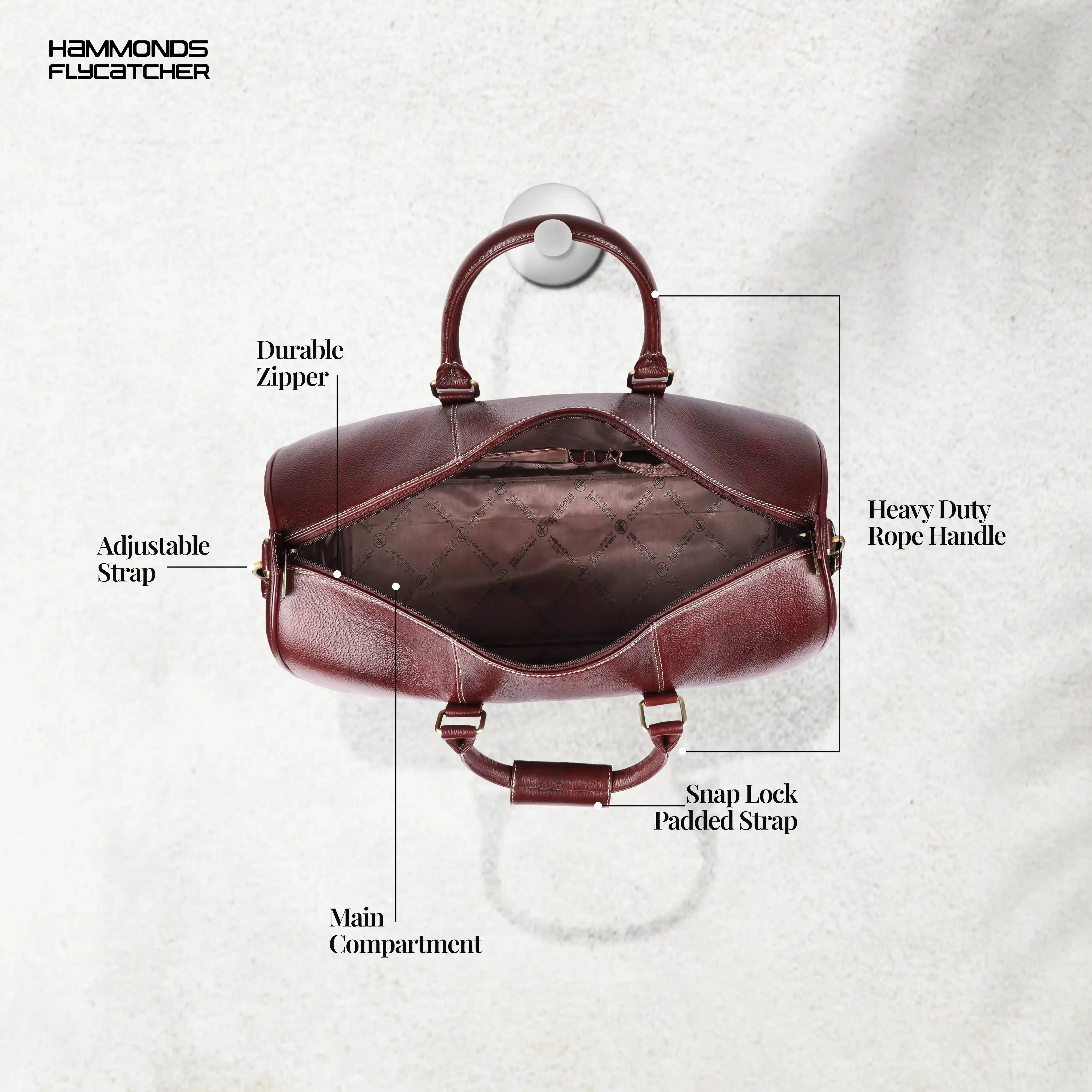 Duffle Bag for Travel - Genuine Leather Travel Bag for Luggage - Ideal Cabin Weekender Bag - Spacious, Stylish and Durable