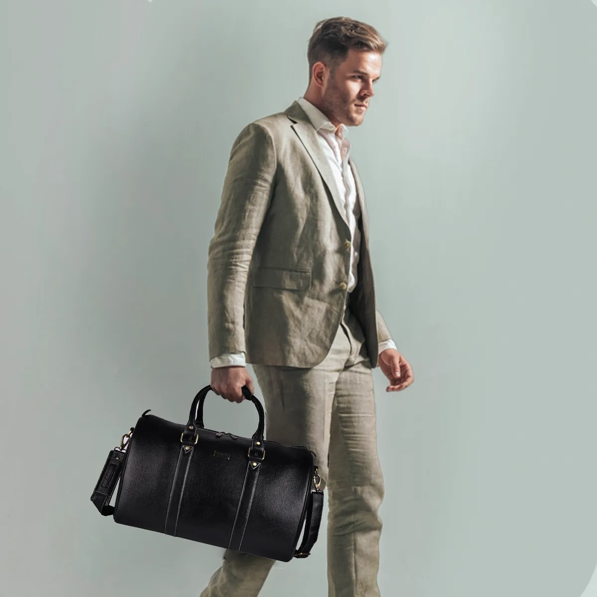 Duffle Bag for Travel - Genuine Leather Travel Bag for Luggage - Ideal Cabin Weekender Bag - Spacious, Stylish and Durable