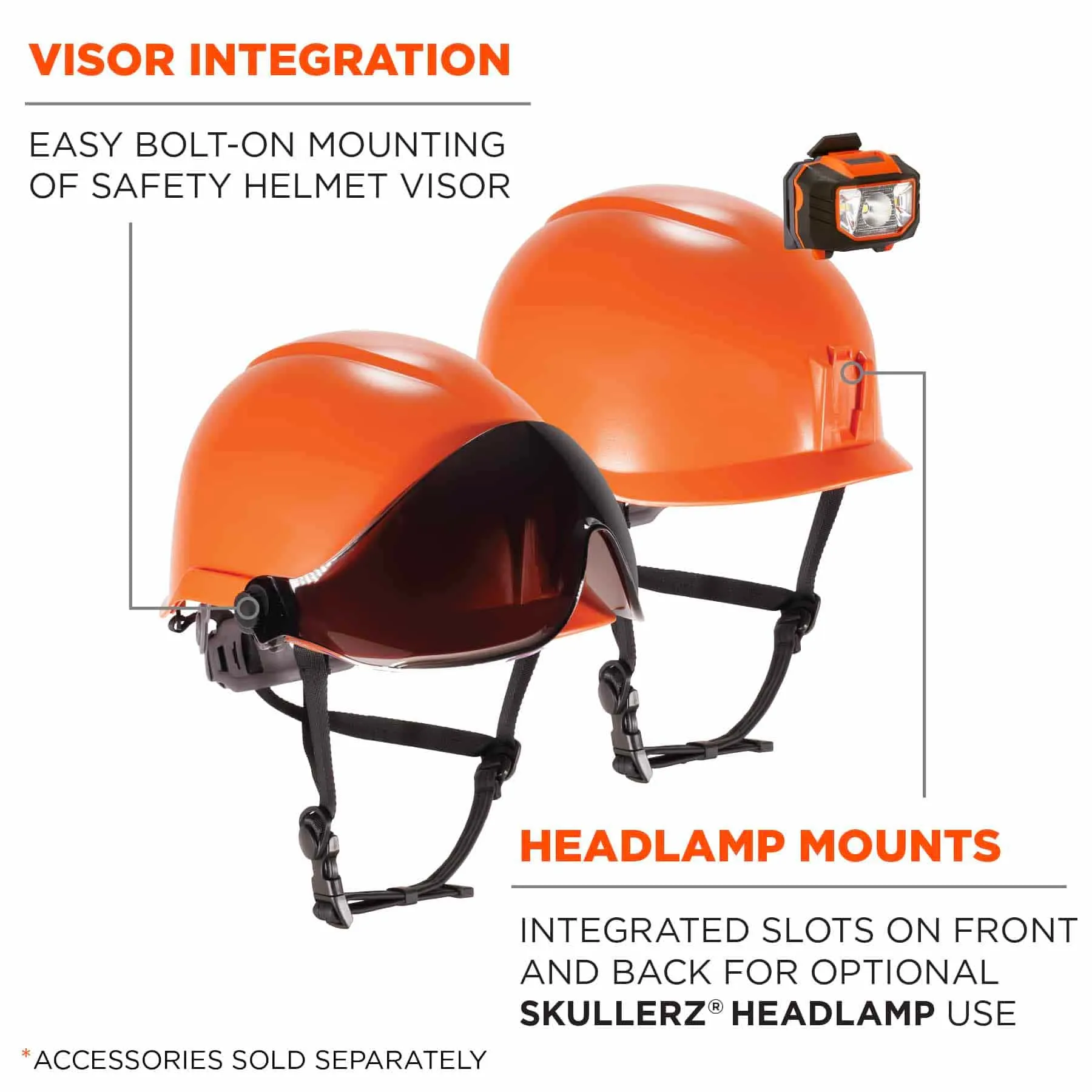 Ergodyne 60217 8974V Anti-Fog Clear Lens Orange Class E Safety Hard Hat Helmet   Visor