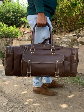 Extra Large Cowhide Leather Travel Duffle Bag