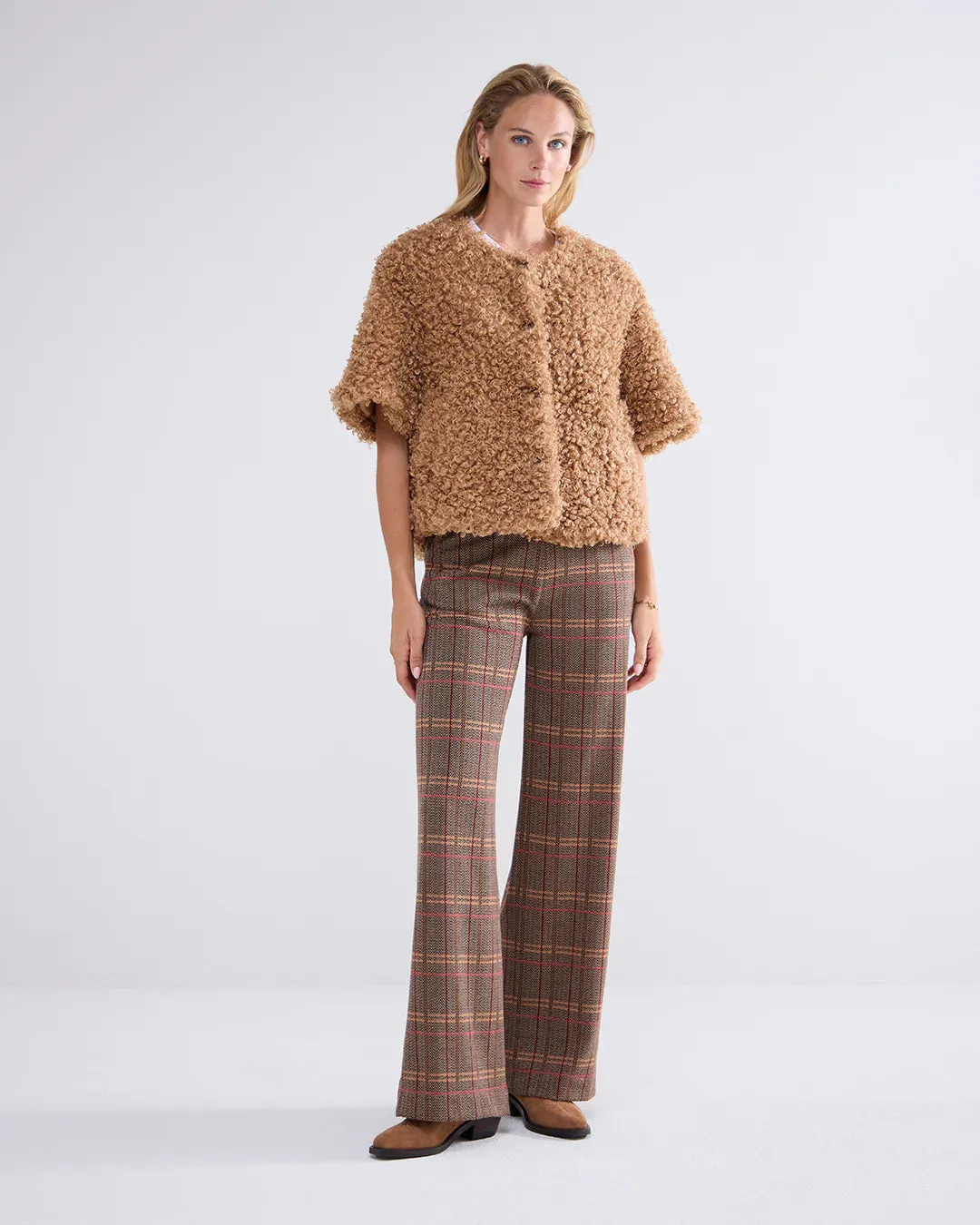 Faux Fur Jacket - Caramel Coffee