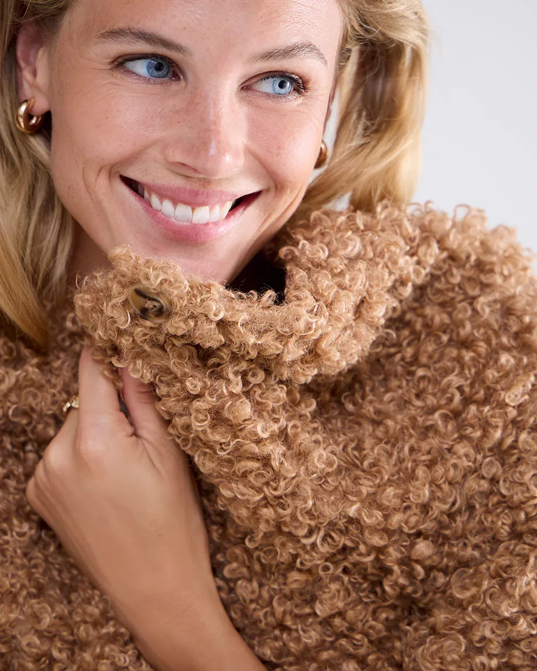 Faux Fur Jacket - Caramel Coffee