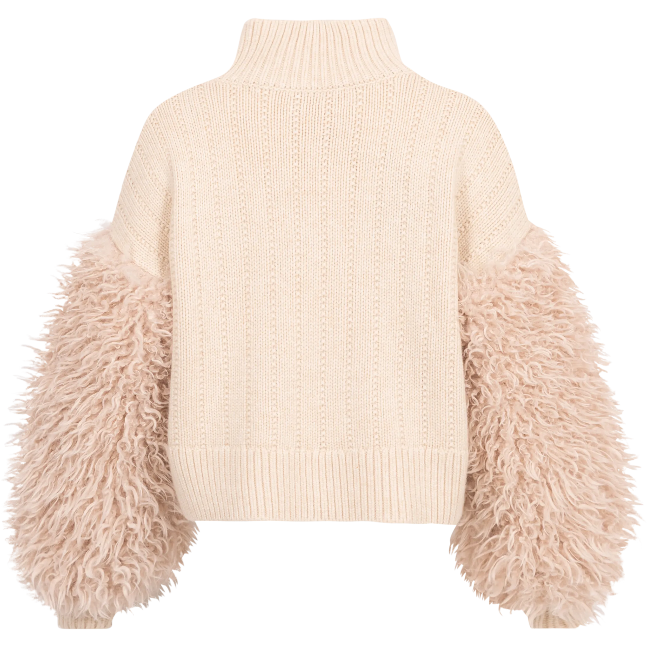 Faux Fur Turtleneck - Off White