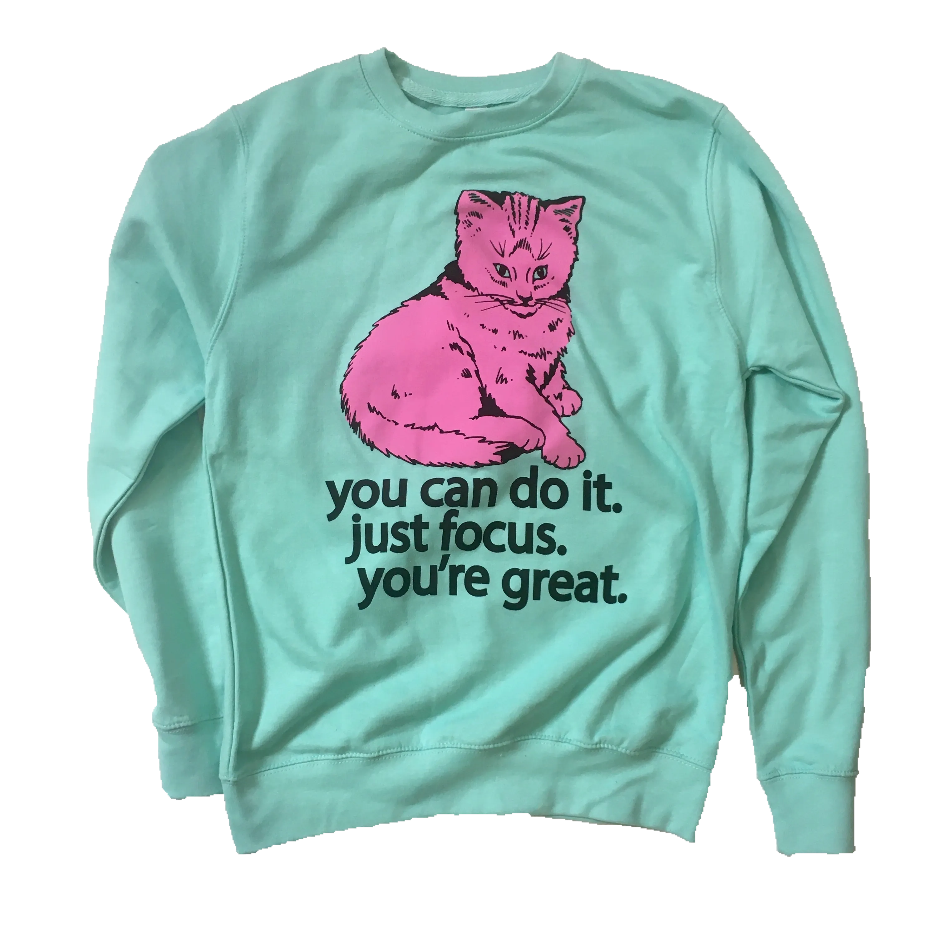 Focus Cat Sweatshirt - Bubble Gum Surf
