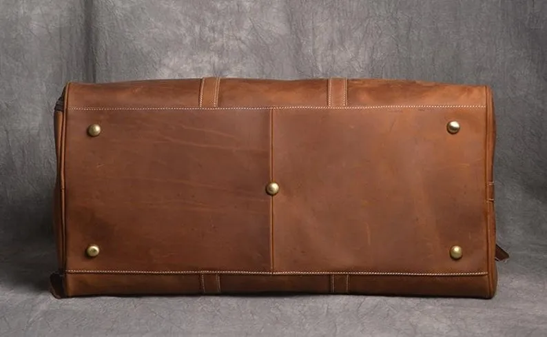 Handmade Full Grain Leather Duffle Bag