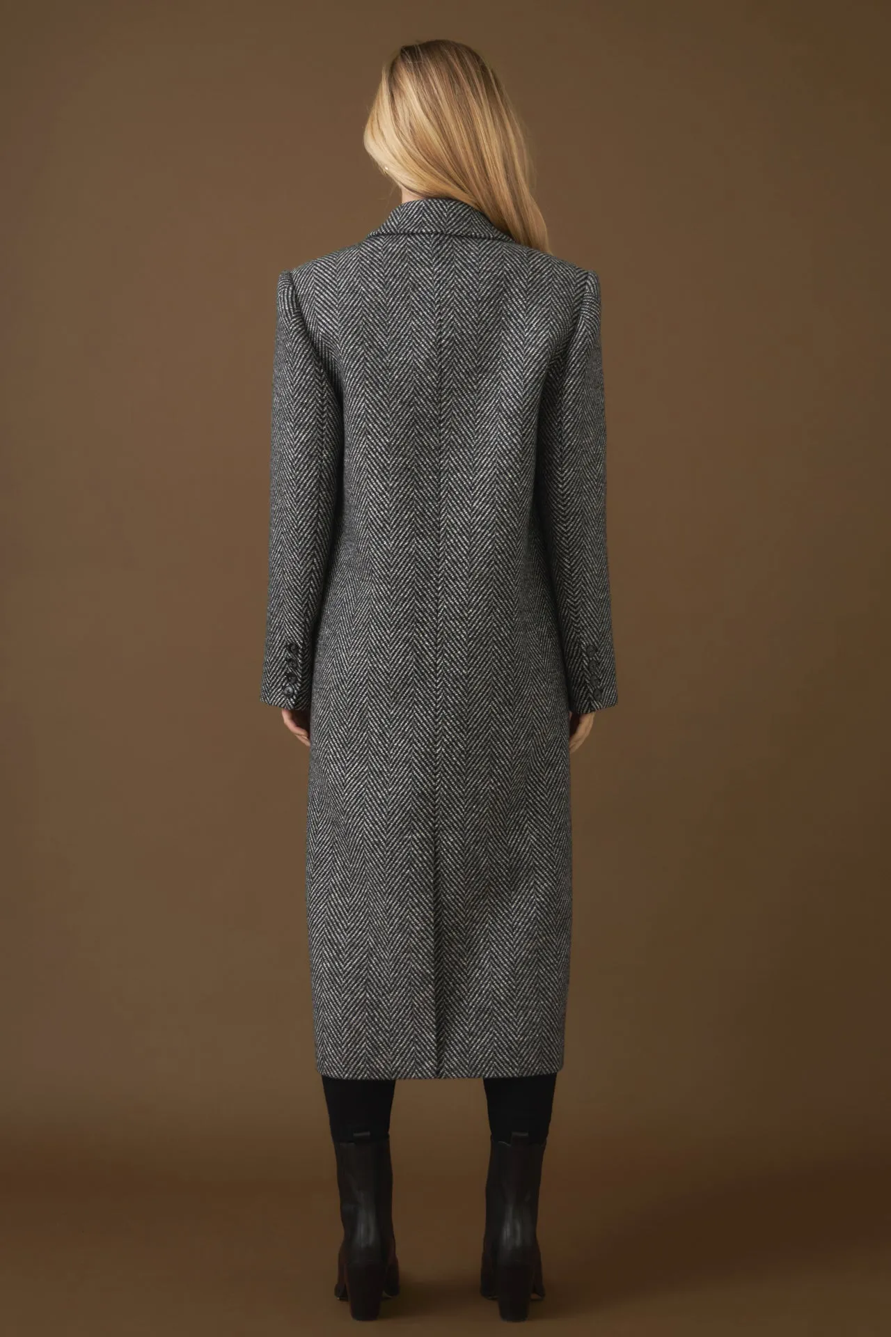 Herringbone Double Breasted Coat