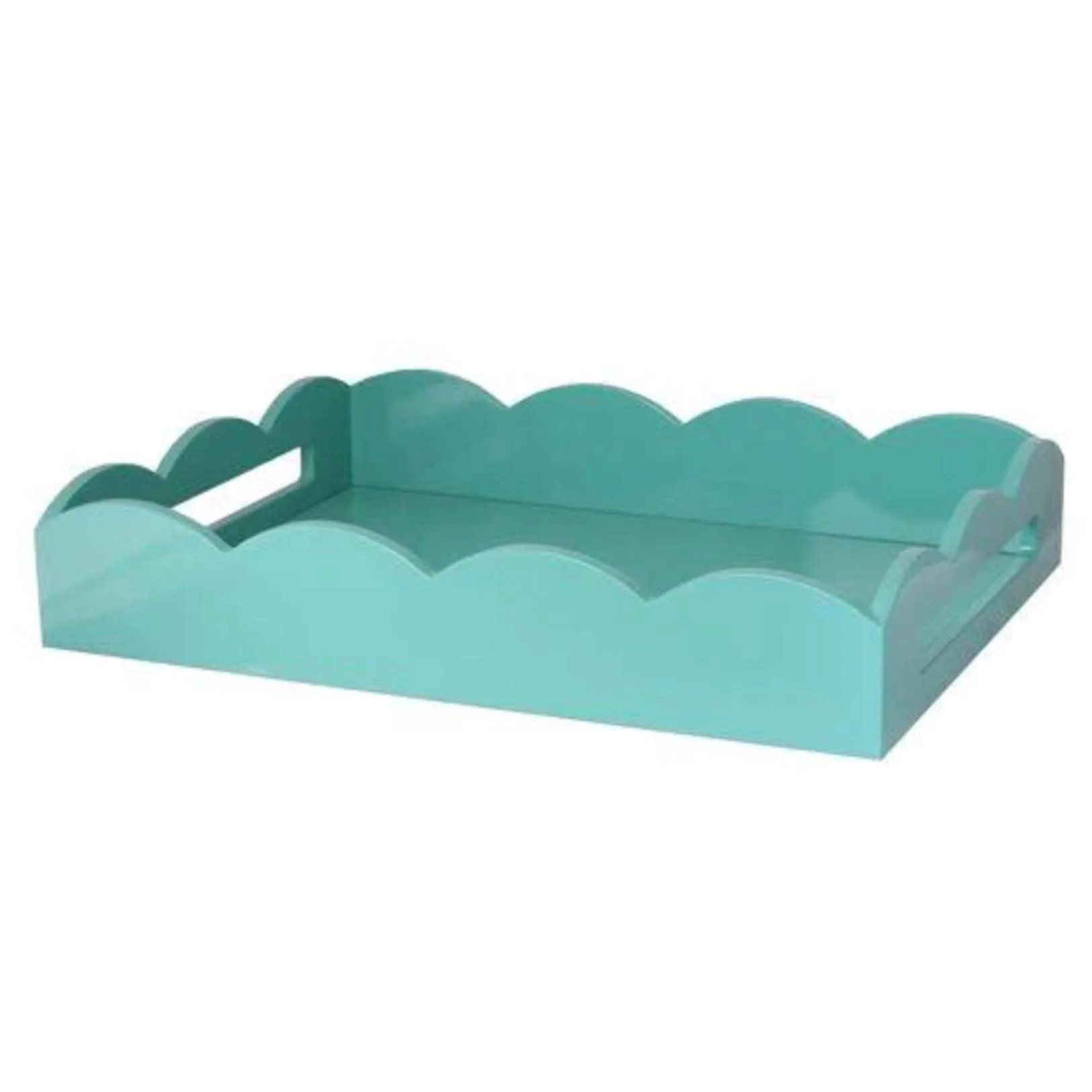 Medium Scallop Rect Tray | Turquoise