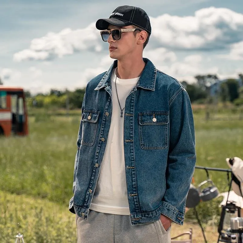 Men's Summer Vintage Streetwear Denim Male Jackets Casual Waistcoat Coat Streetwear Sportswear Windbreaker Male Coat Jacket Men