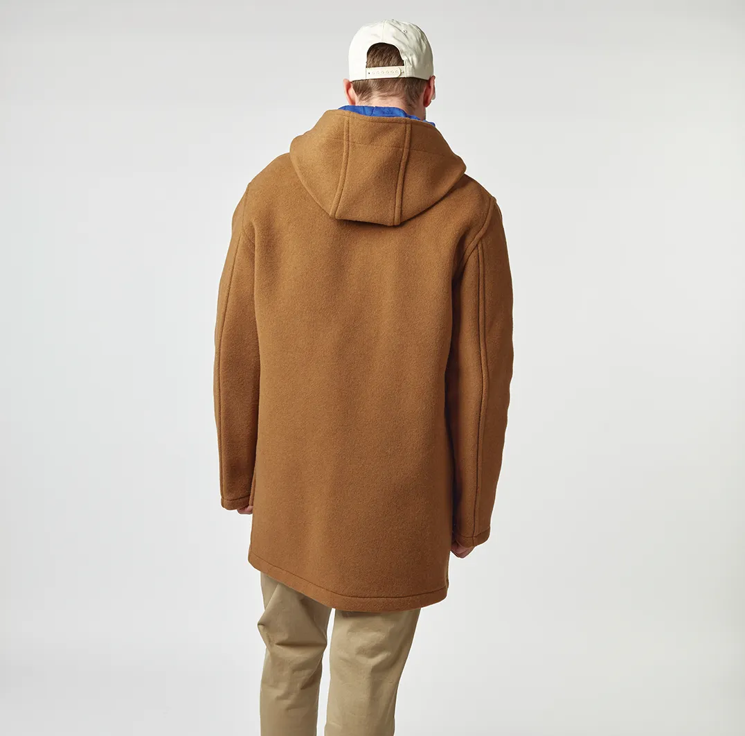Men's Super Slim Gion Duffle Coat with Wooden Toggles - Camel