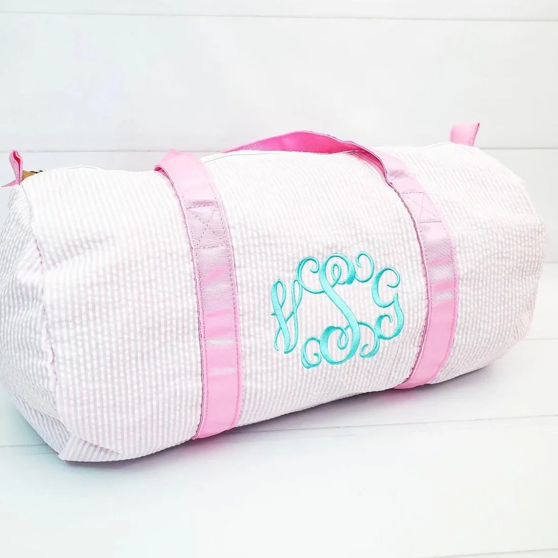 MONOGRAM AQUA SEERSUCKER DUFFLE