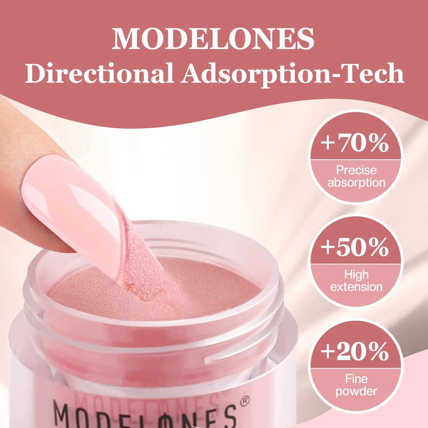 Nude Pink Glitter Dip Powder Nail Kit for Beginners - 4 Colors with Base, Top & Activator