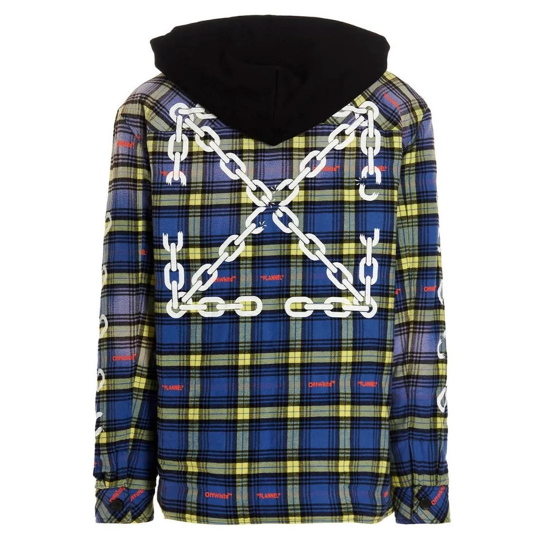 Off-White Arrow Padded Flannel Dusty Blue Jacket