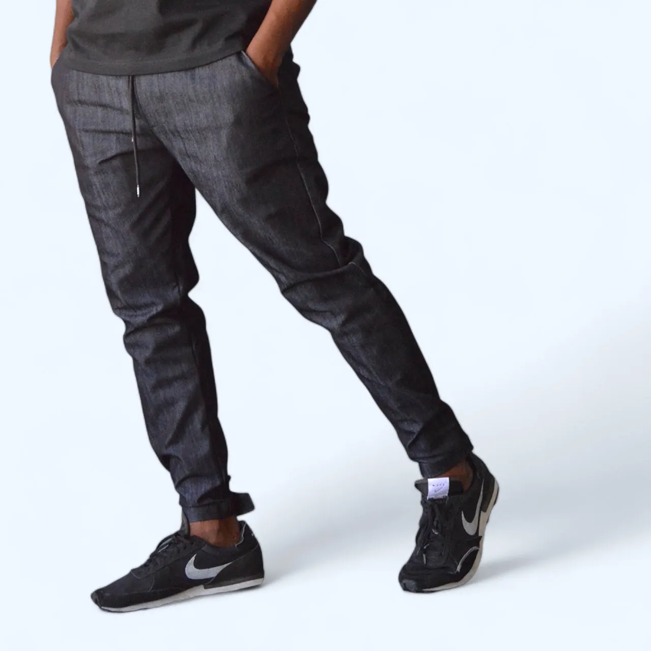 Pinn Strap Trouser - Blue Denim