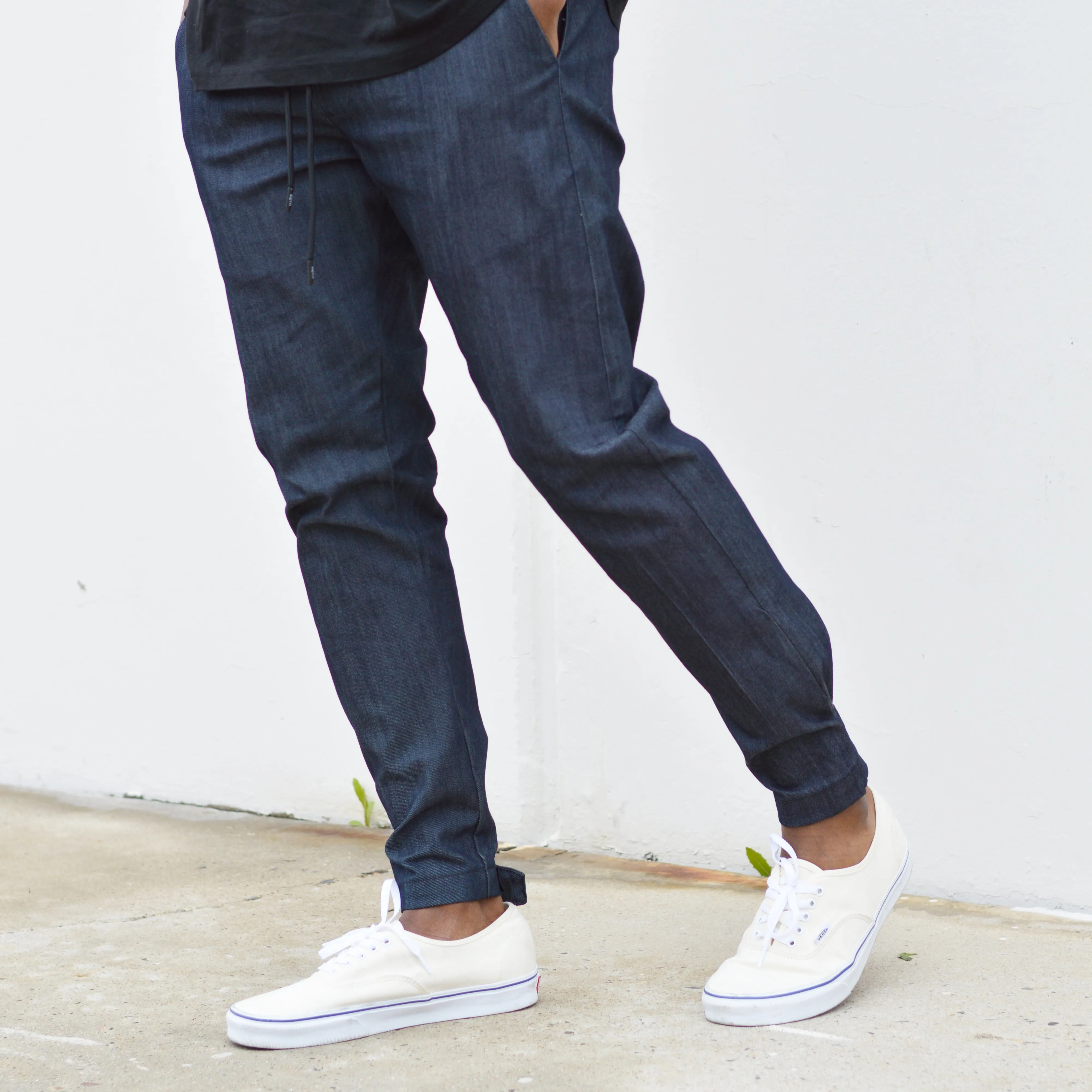 Pinn Strap Trouser - Blue Denim