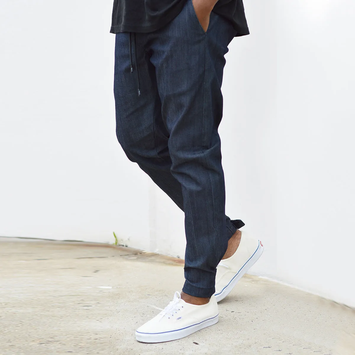 Pinn Strap Trouser - Blue Denim
