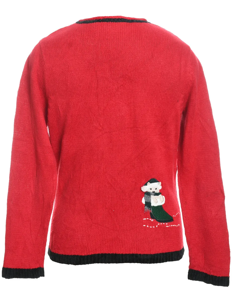 Red Dog Design Christmas Jumper - S