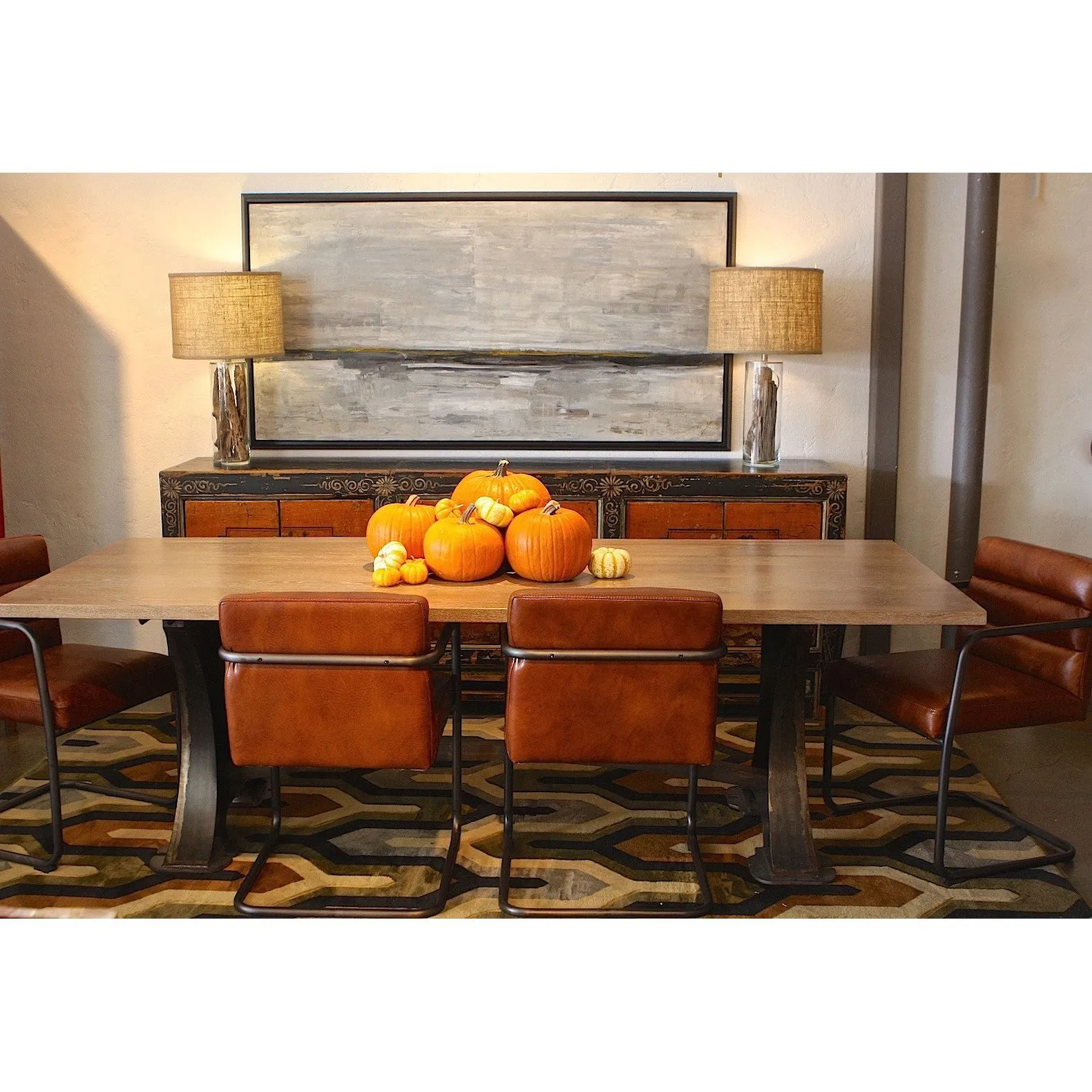 Roberto Industrial Machine Base Dining Table