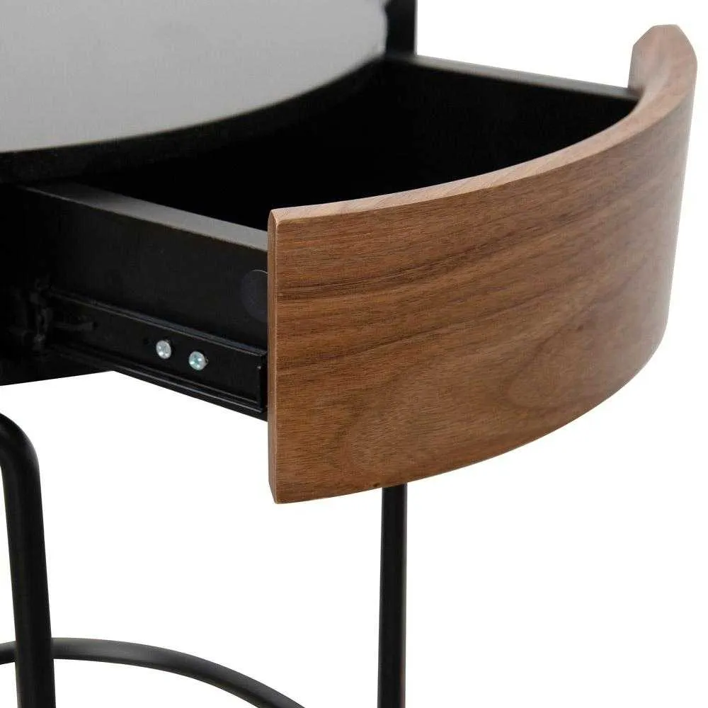 Scandinavian Side Table - Walnut - Black