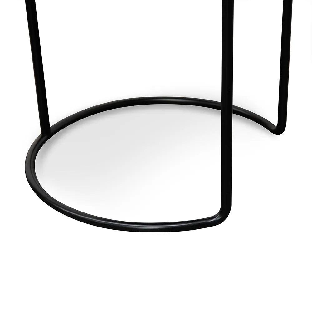 Scandinavian Side Table - Walnut - Black