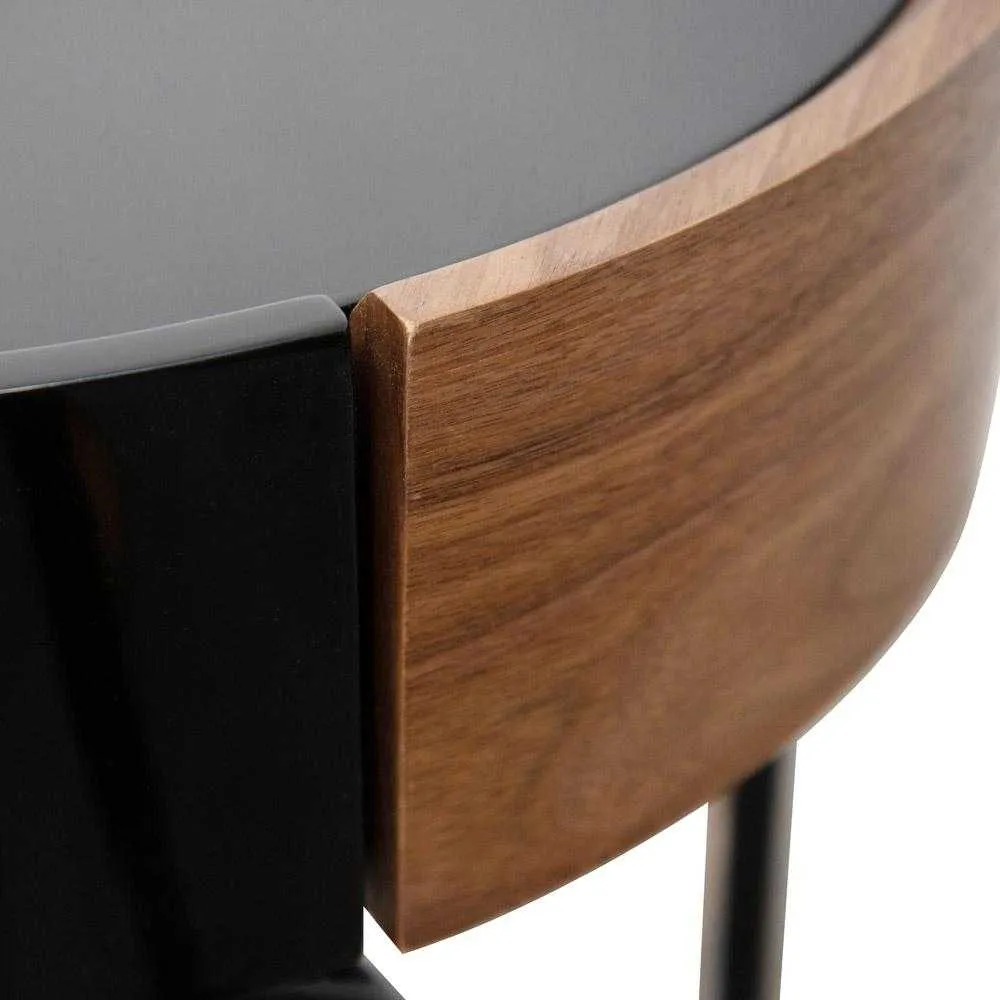 Scandinavian Side Table - Walnut - Black