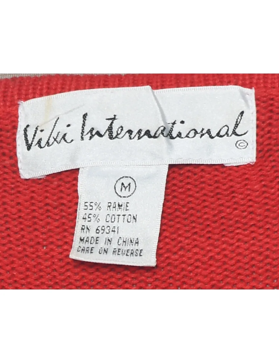 Sequined Red Jumper - M