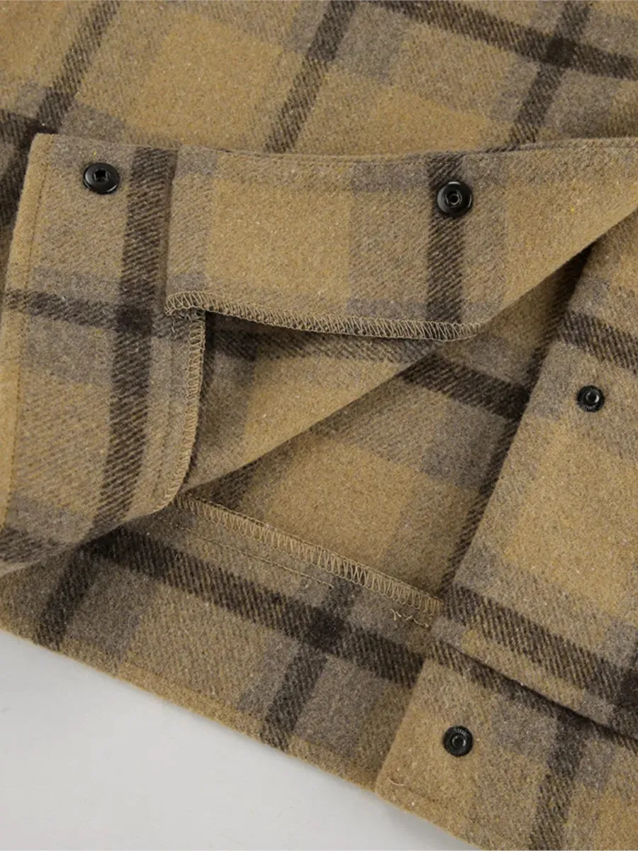 TAVIMART  -  New Plaid Contrast Jacket Women Autumn Winter Single Breasted Long Sleeve Outerwear Female Streetwear Vintage Fashion Coat